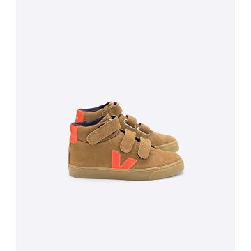 Veja ESPLAR MID SUEDE Kids' High Tops Brown | NZ 679PJJ